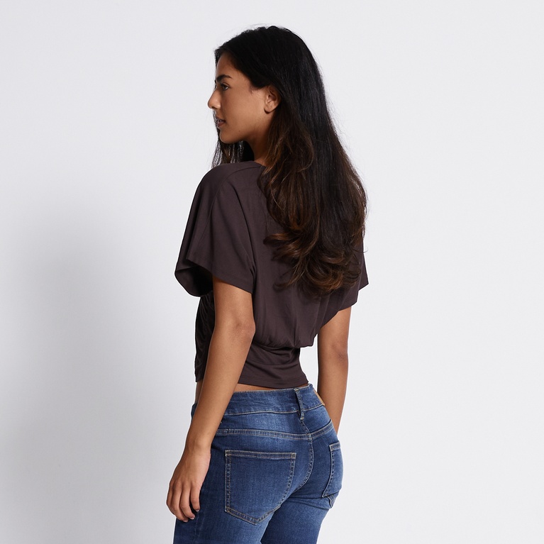 V-neck top "Fienna" Brown