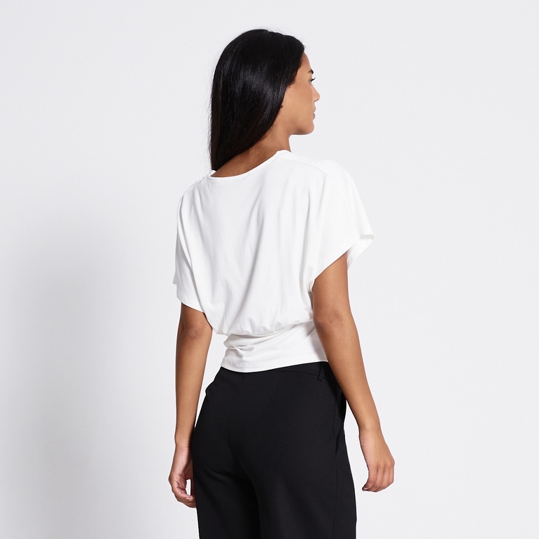 V-neck top "Fienna" Off white