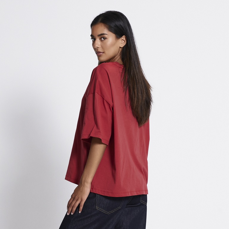 Printed boxy tee "April" Red