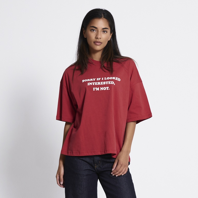 Printed boxy tee "April" Red