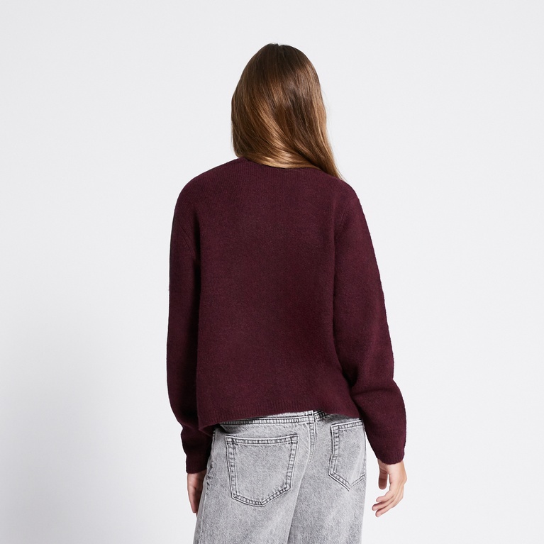 Basic knit cardigan "Audrey star" Light Burgundy