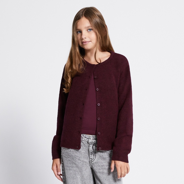 Basic knit cardigan "Audrey star" Light Burgundy