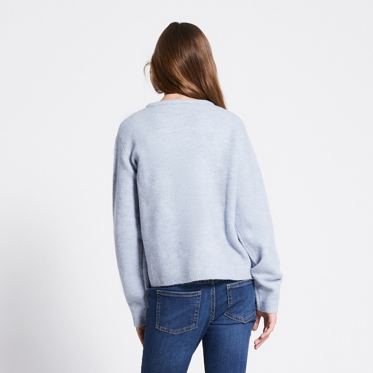 Basic knit cardigan "Audrey star" Sky Blue