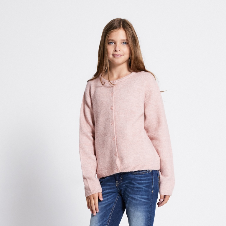Basic knit cardigan "Audrey star" Pink
