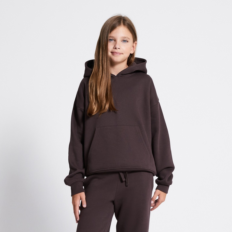 Heavy hoodie "Hilma star" Brown