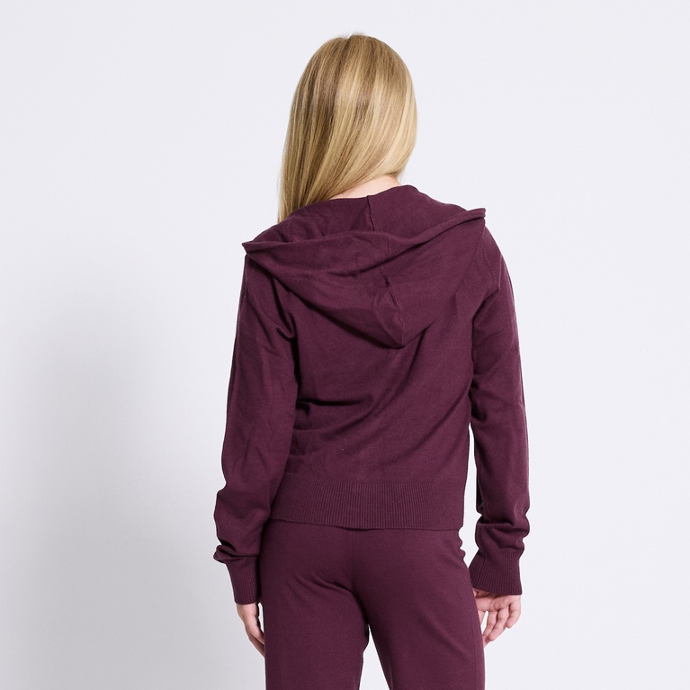 Knit zip hoodie "Jennifer star" Light Burgundy