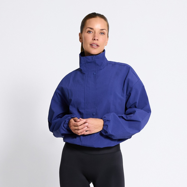 High neck sporty jacket "Windy" Blue