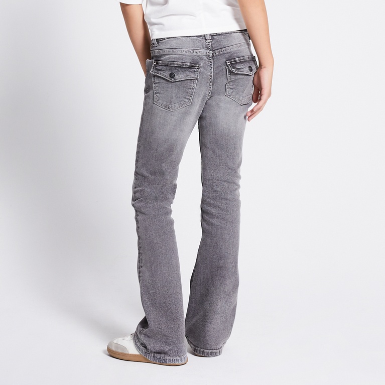 Stitch back pocket bootcut jeans "90`s Boot star stitch" Grey