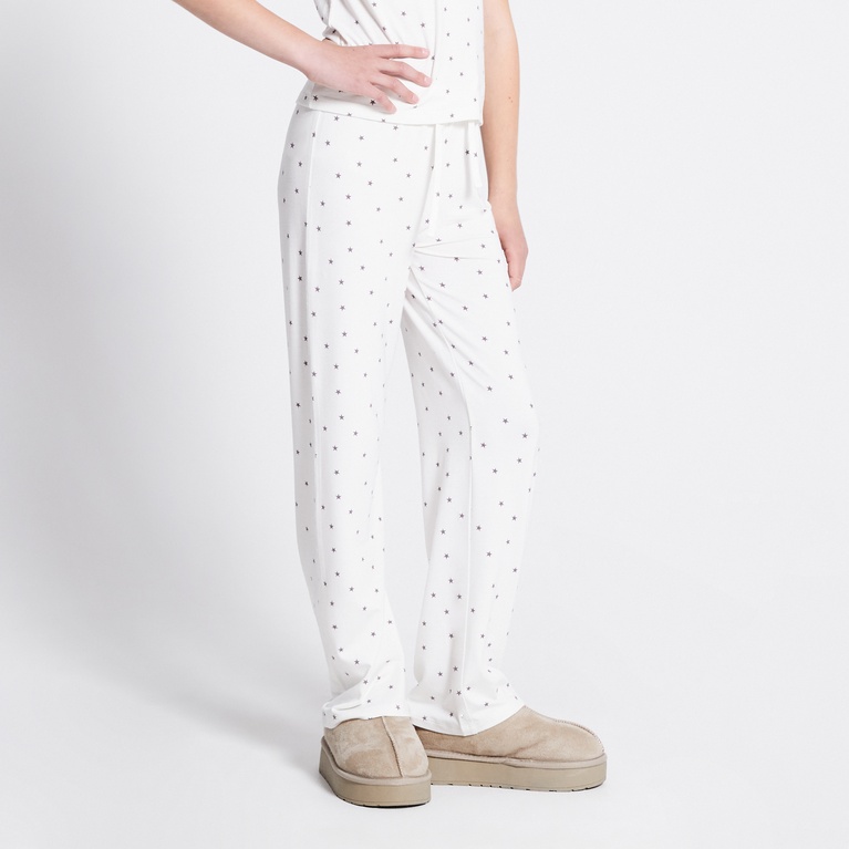 Soft pants "Holly printed star" White 2