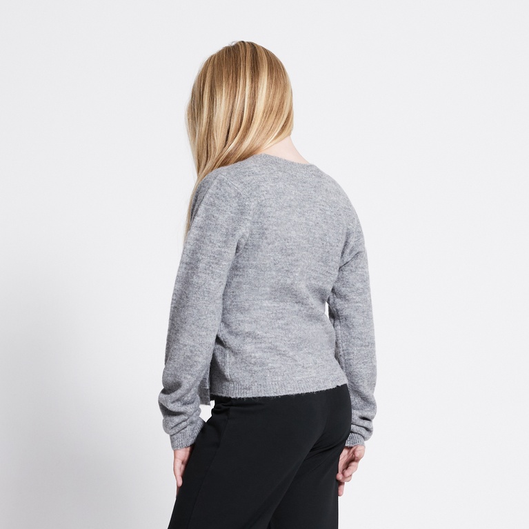 Wrap knit sweater "Bettan" Dark Grey