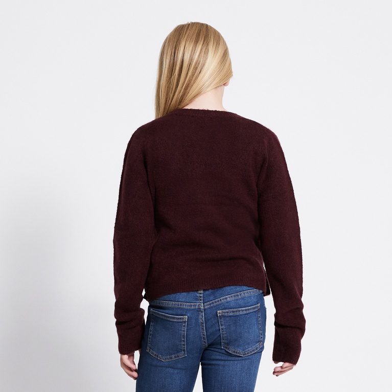 Wrap knit sweater "Bettan" Light Burgundy
