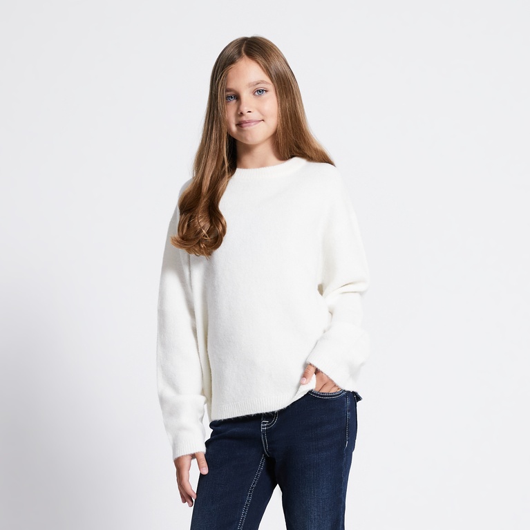 Basic knit sweater "Sadie star" Off white