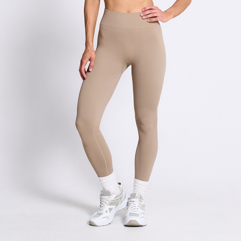 Ribbed training tights "Epic Tights Seamless" Taupe