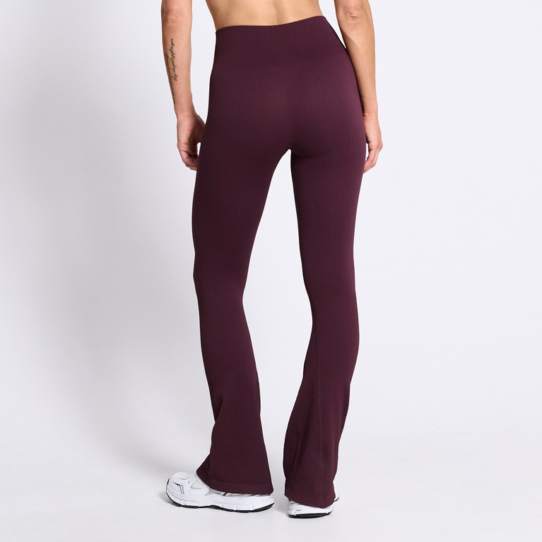Flared training tights "Flare seamless" Aubergine