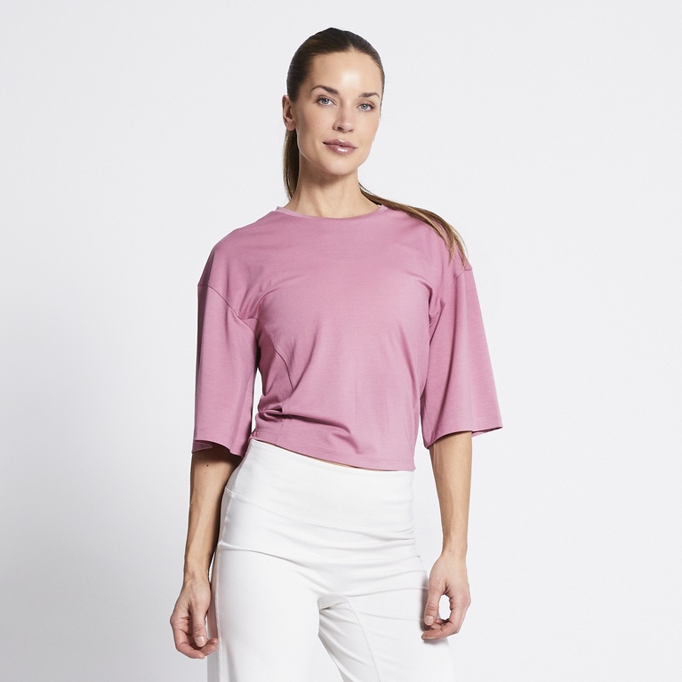 Wide sleeve training tee "Always" Heather Pink