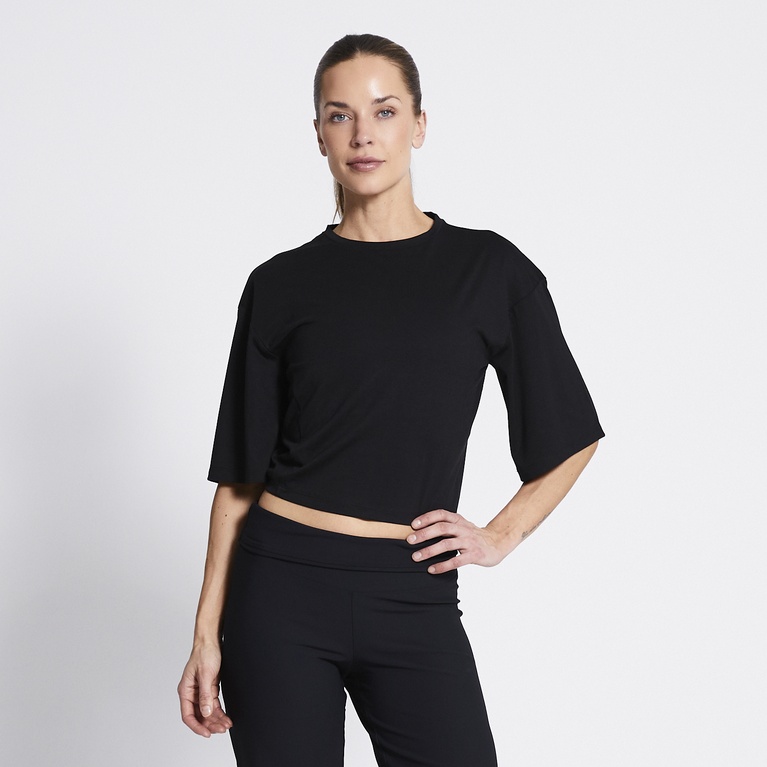 Wide sleeve training tee "Always" Black