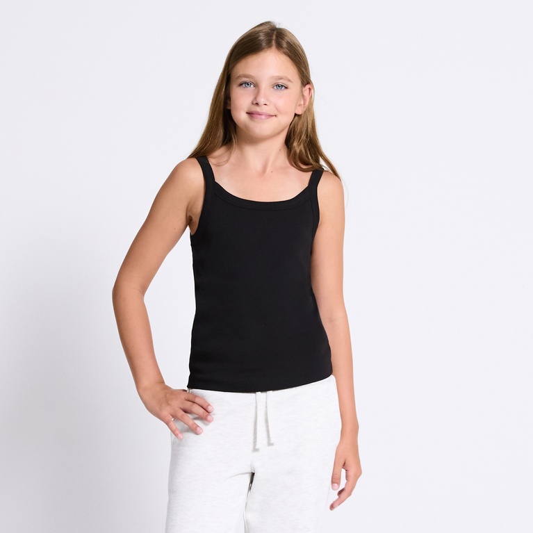 Ribbed singlet "Mikaela star" Black