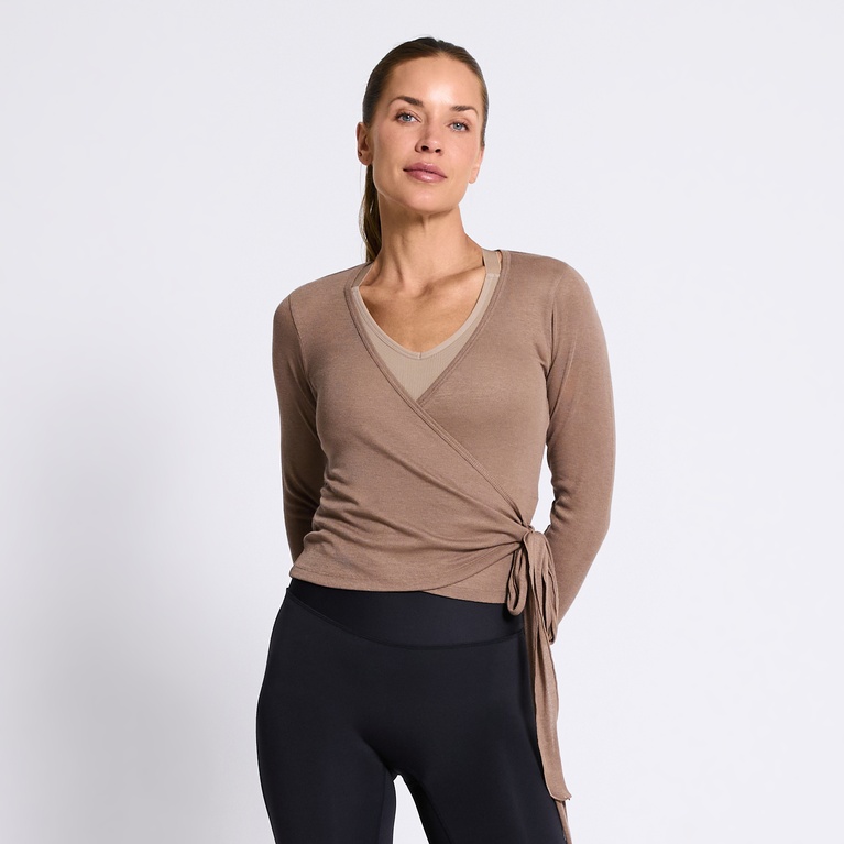 Wrap top "Pilates Top" Taupe