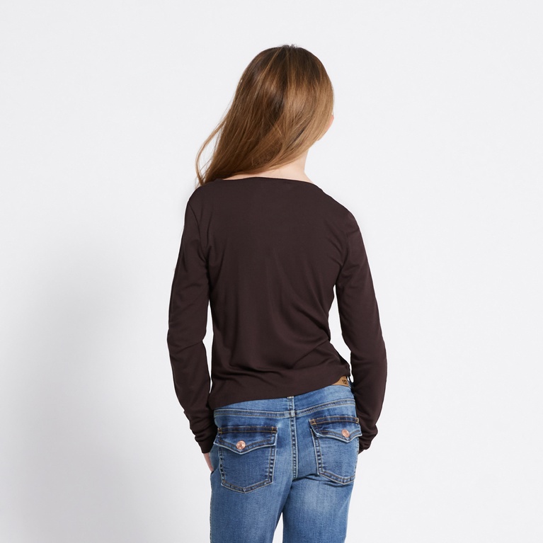 Long sleeve lace top "Agda" Brown