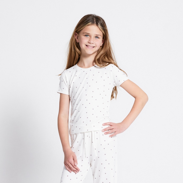 Soft tee "Hannie printed star" White 2