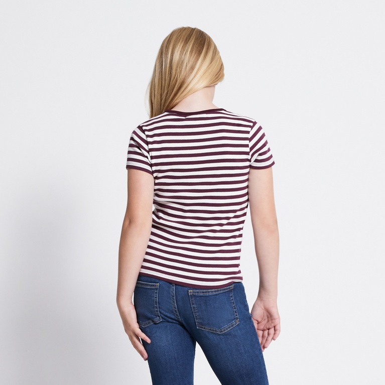 Ribbed tee "Ronja stripe" Light Burgundy