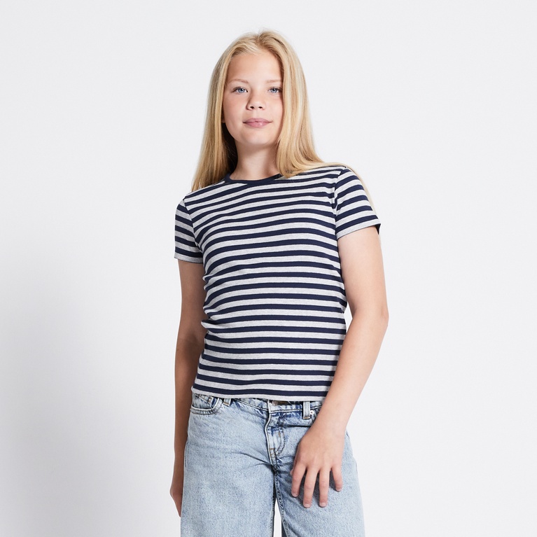 Ribbed tee "Ronja stripe" Navy