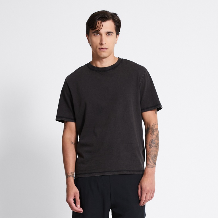 Heavy washed tee "Rough" Black