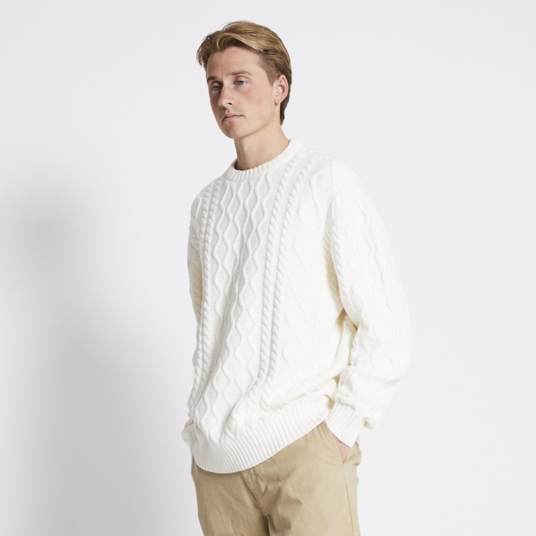 Pullover mit Zopfstrickmuster "Cain"