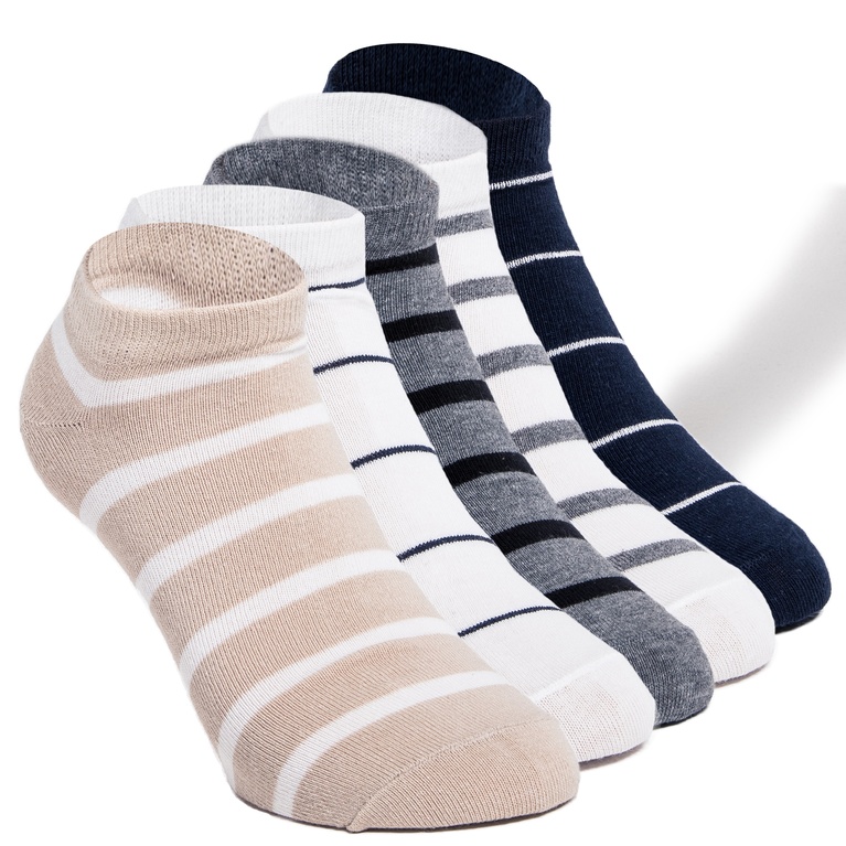 Sneakersocken 5er-Pack "Striped lowcut"