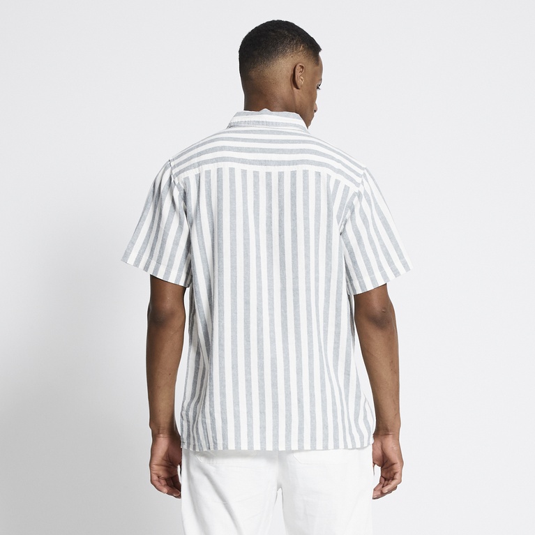 Kurzarm-Leinenhemd "Isak Stripe" Kurzarm-Leinenhemd "Isak Stripe"