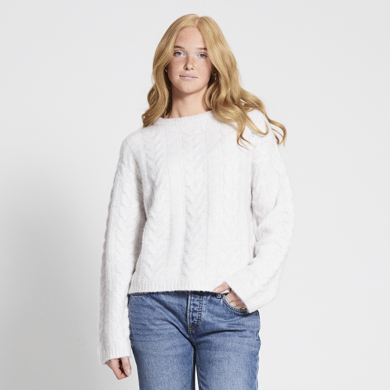 Kabelstickad tröja "Boxy Cable Sweater"