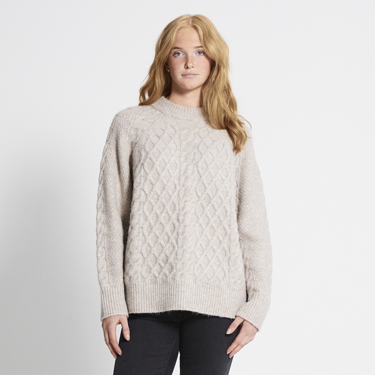 Pullover mit Zopfstrickmuster "Sandy"