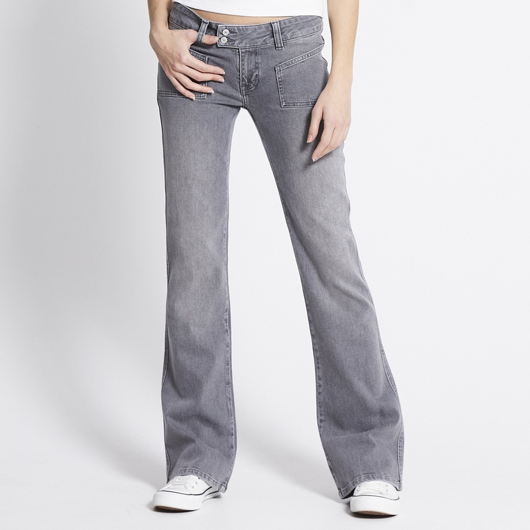Patch pocket bootcut jeans "Paris Patch"