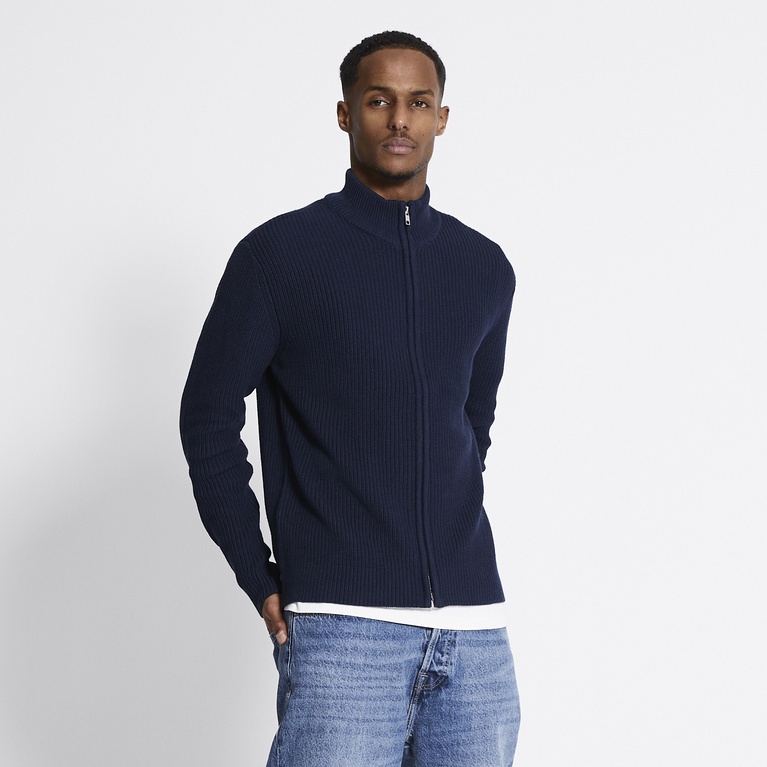 Zip knit cardigan "Frippe"