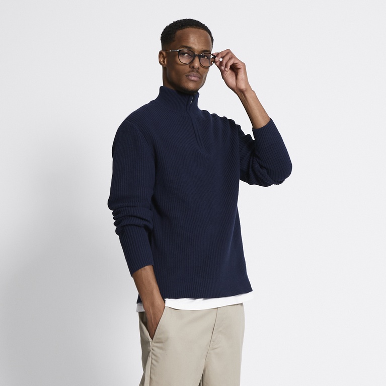 Half-zip knit sweater "Frans"