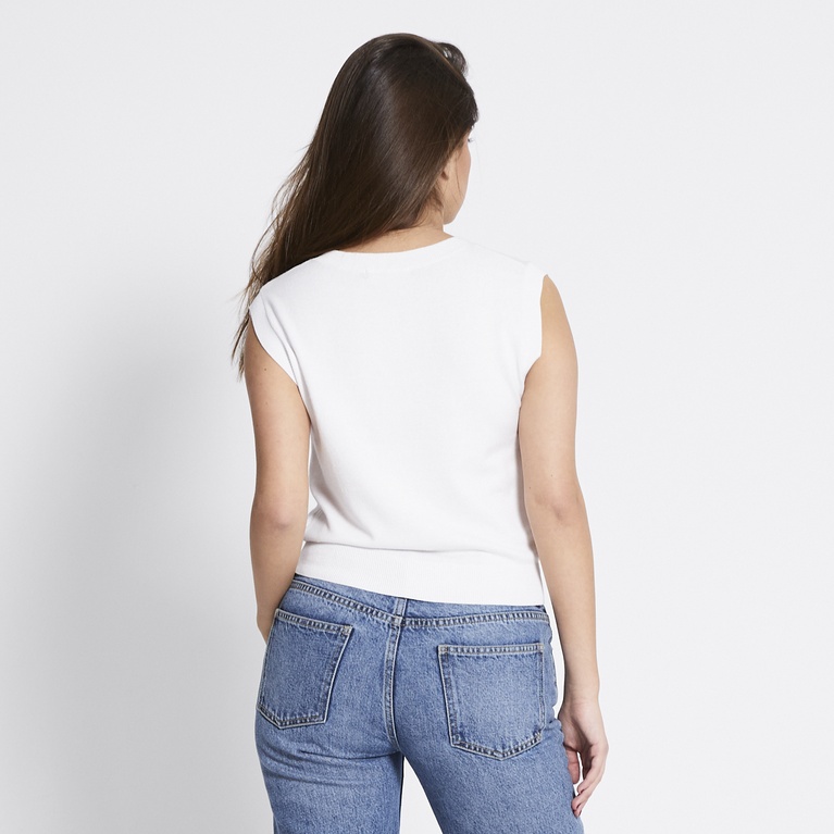 Finstrikket vest "Vickie"