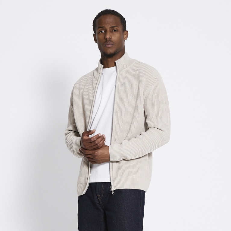 Zip knit cardigan "Frippe"