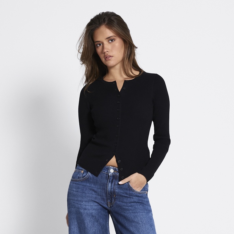 Rib-knit cardigan "Violet"