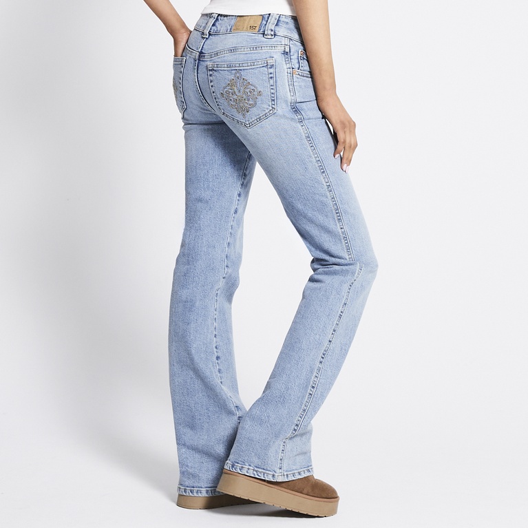 Embroidery bootcut jeans "Paris Embroidery"