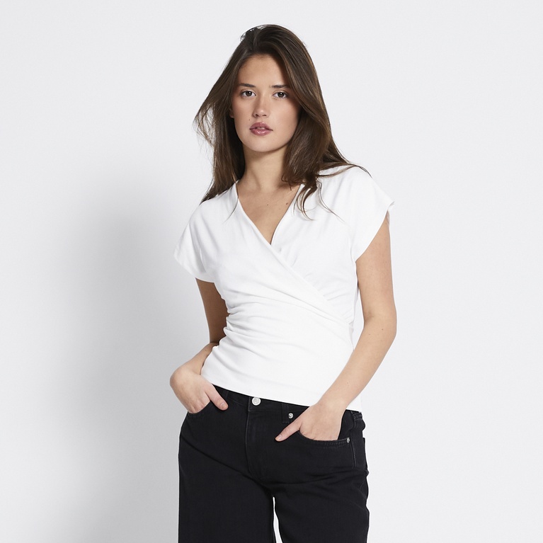 Cap-sleeve wrap top "Agatha"