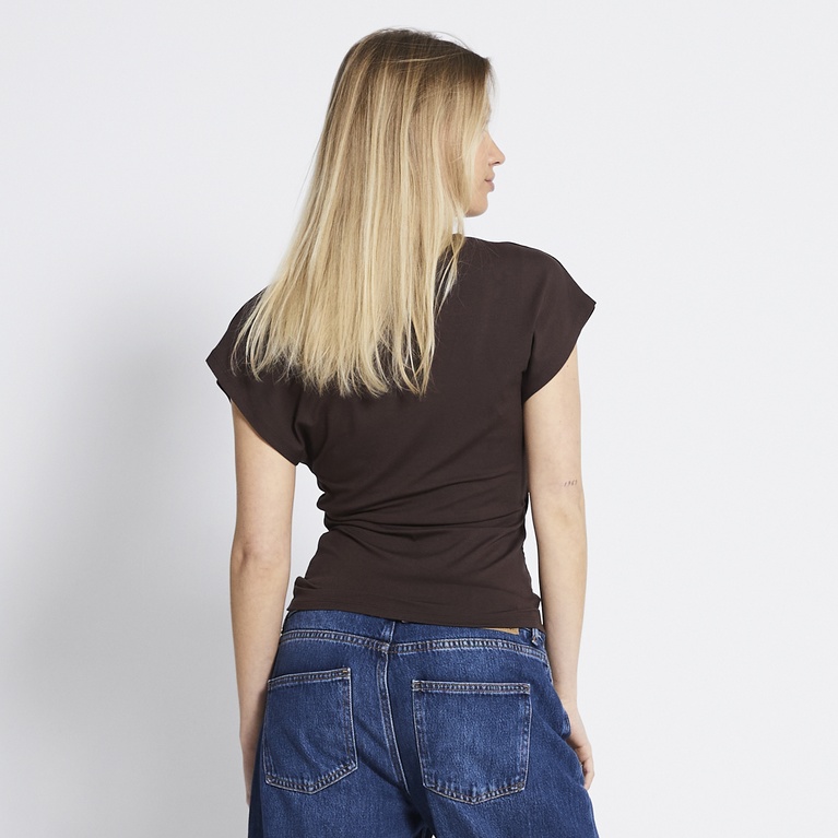 Cap-sleeve wrap top "Agatha"