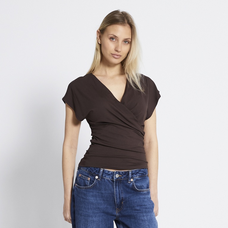 Cap-sleeve wrap top "Agatha"