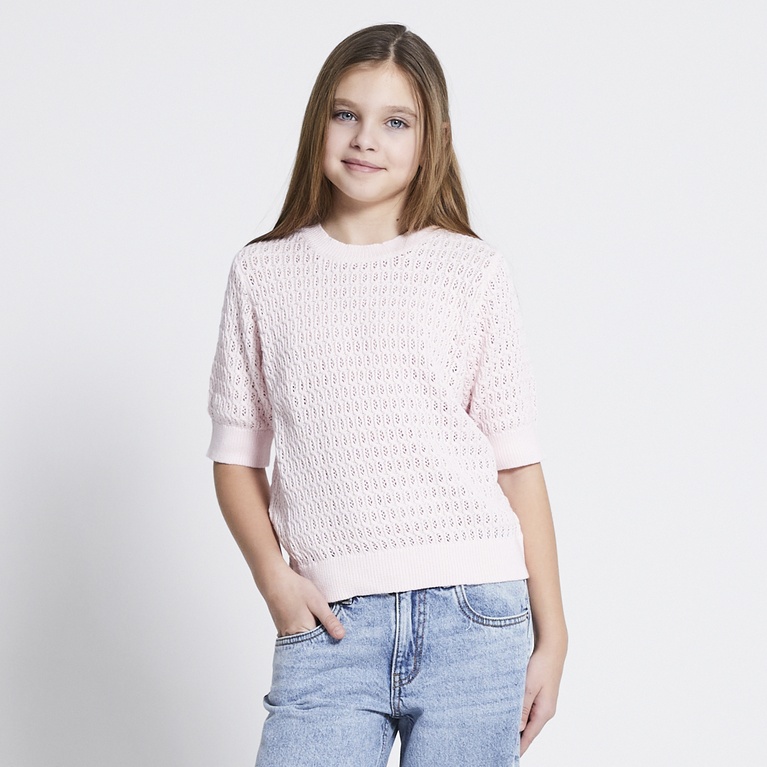 Crochet knit tee "Viola star"