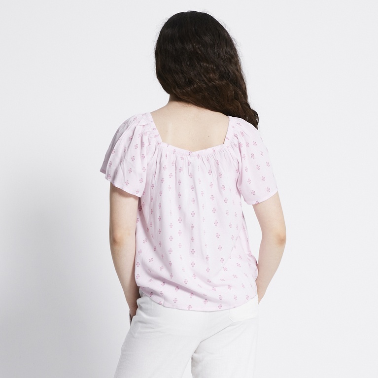 Square Neck Top "Hillevi Print"