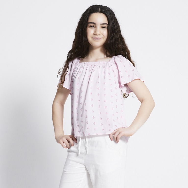 Square Neck Top "Hillevi Print"