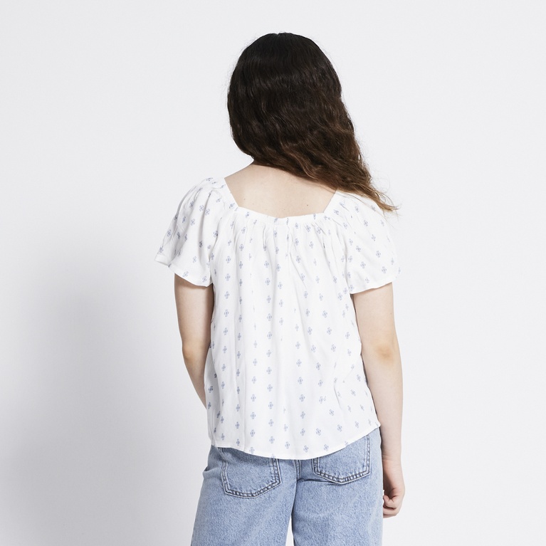 Square Neck Top "Hillevi Print"