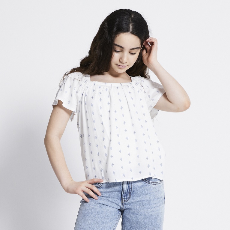 Square Neck Top "Hillevi Print"