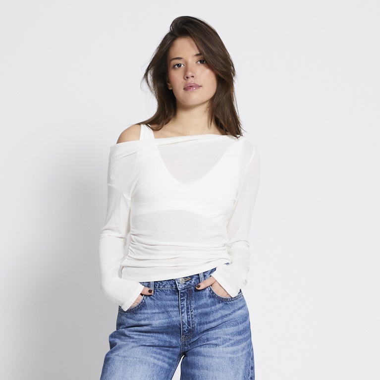 Sheer off-shoulder top "Lilo"