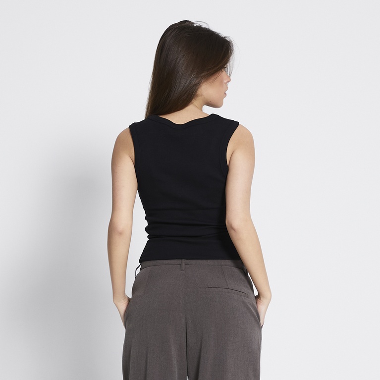 V-neck ribbed tank top "Amy"