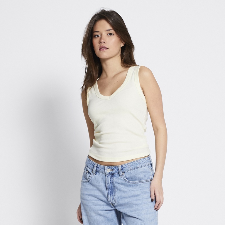 V-neck ribbed tank top "Amy"